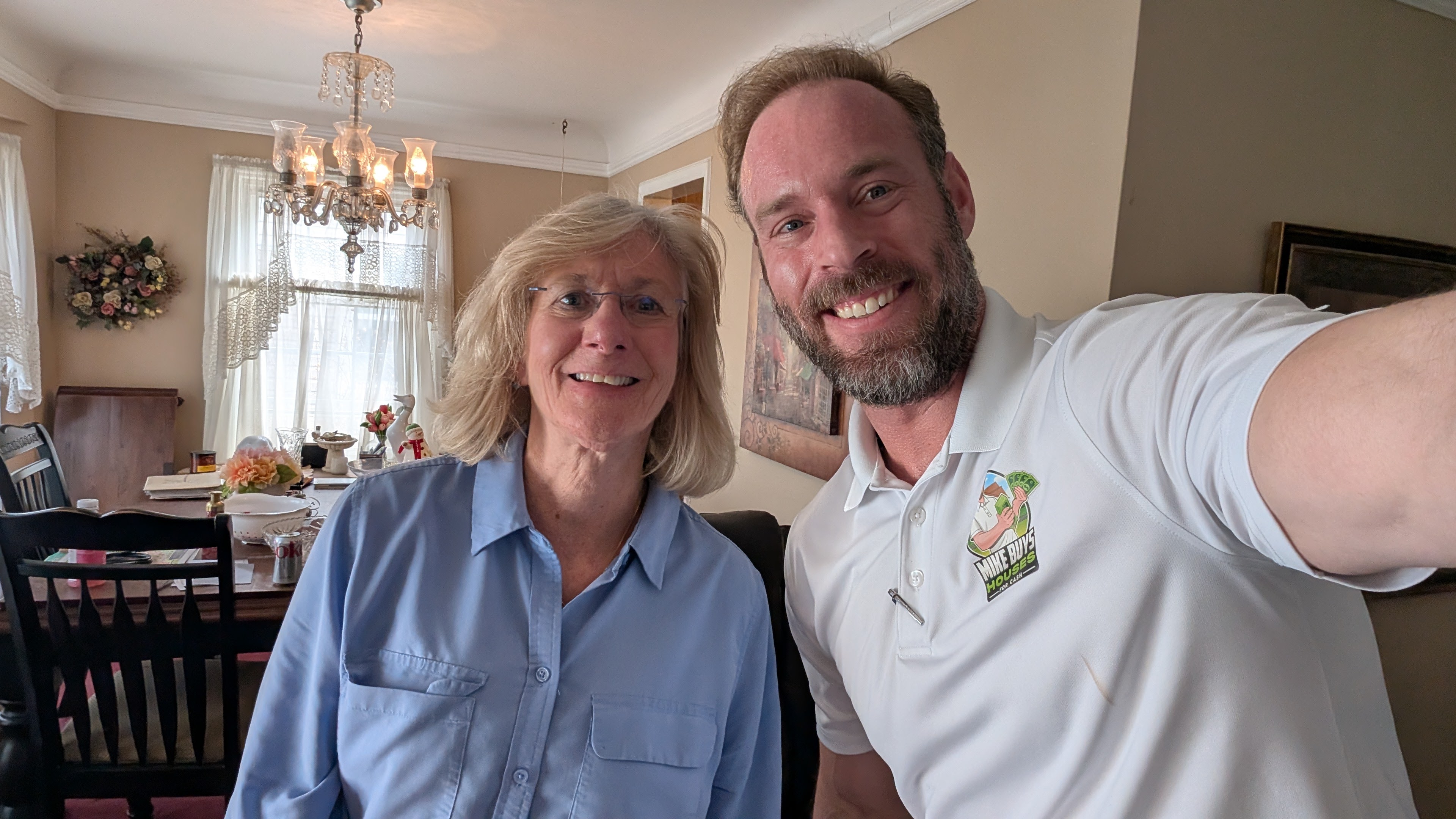 Mike with happy seller